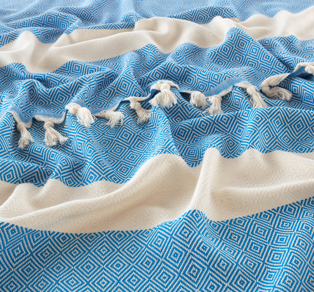 Copy of 100% Cotton Peshtemal ( Turkish Towel) 39"x78" Blue