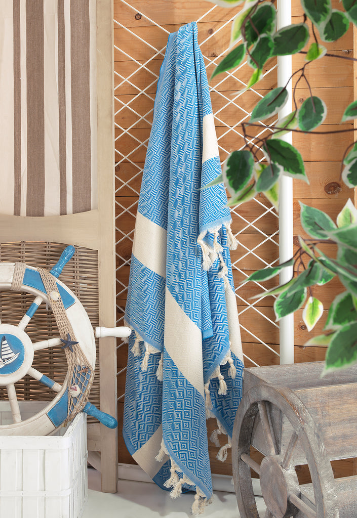 Copy of 100% Cotton Peshtemal ( Turkish Towel) 39"x78" Blue