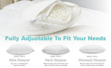 Shredded Memory Foam Bed Pillow Luxury Loft Home Pillow Hotel Quality , Pillow for Sleeping Support Side Back Stomach Sleepers Grade Washable Bamboo Cover Standard