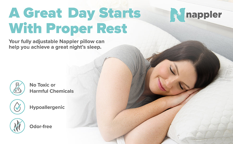 Shredded Memory Foam Bed Pillow Luxury Loft Home Pillow Hotel Quality , Pillow for Sleeping Support Side Back Stomach Sleepers Grade Washable Bamboo Cover Standard